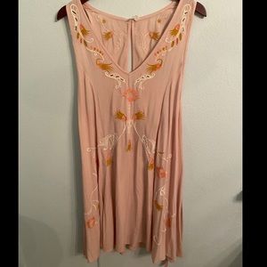 Free People Intimately Pink Embroidered Dress